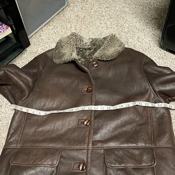 100% lamb sherling lined leather longer jacket- brand new!!! - Picture 5 of 11